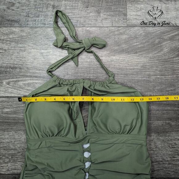 Charmo V Neck One Piece Swimsuit Size L - Picture 3 of 5